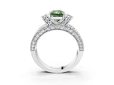 White gold Fancy Green Radiant  Halo Pave Diamond Engagement Ring with Milgrain Detailing_50