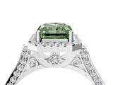 White gold Fancy Green Radiant  Halo Pave Split Shank Prong Setting Ring_30