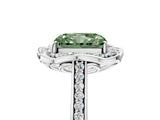 White gold Fancy Green Radiant  Halo Round Diamond Pave Band with Four-Prong Setting_55