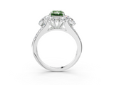 White gold Fancy Green Radiant  Halo Split Shank Diamond Engagement Ring with Prong Setting_23