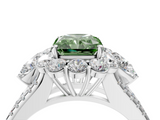 White gold Fancy Green Radiant  Halo Split Shank Diamond Engagement Ring with Prong Setting_24