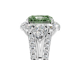 White gold Fancy Green Radiant  Halo Split Shank Diamond Engagement Ring with Prong Setting_25