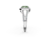 White gold Fancy Green Radiant  Halo Split Shank Diamond Ring with Four-Prong Setting_51