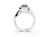 White gold Fancy Green Radiant  Halo Split Shank Diamond Ring with Four-Prong Setting_52