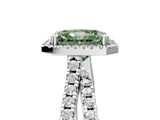 White gold Fancy Green Radiant  Halo Split Shank Diamond Ring with Pavé Setting_43