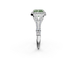 White gold Fancy Green Radiant  Halo Split Shank Diamond Ring with Prong Setting_22