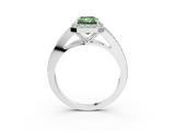 White gold Fancy Green Radiant  Halo Split Shank Diamond Ring with Prong Setting_23
