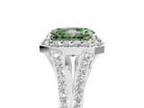 White gold Fancy Green Radiant  Halo Split Shank Diamond Ring with Prong Setting_25