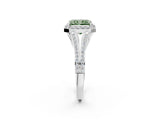 White gold Fancy Green Radiant  Halo Split Shank Pave Diamond Ring with Four-Prong Setting_51