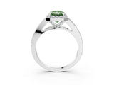 White gold Fancy Green Radiant  Halo Split Shank Pave Diamond Ring with Four-Prong Setting_52