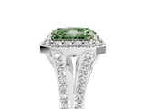 White gold Fancy Green Radiant  Halo Split Shank Pave Diamond Ring with Four-Prong Setting_54