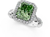 White gold Fancy Green Radiant  Halo Twist Band Solitaire Ring_21