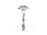 White gold Fancy Green Radiant  Halo Twist Band Solitaire Ring_22
