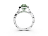 White gold Fancy Green Radiant  Halo Twist Band Solitaire Ring_23