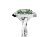 White gold Fancy Green Radiant  Halo Twist Band Solitaire Ring_25