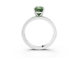 White gold Fancy Green Radiant  Milgrain Pave Diamond Engagement Ring with Four-Prong Setting_149