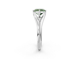 White gold Fancy Green Radiant  Solitaire Beaded Band Six-Prong Setting_2