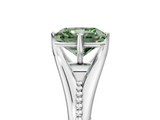 White gold Fancy Green Radiant  Solitaire Beaded Band Six-Prong Setting_5