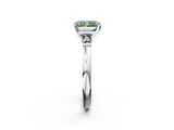 White gold Fancy Green Radiant  Solitaire Beaded Band with Four-Prong Setting_27