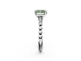 White gold Fancy Green Radiant  Solitaire Bezel Accent Diamond Engagement Ring with Beaded Band and Four-Prong Setting_40