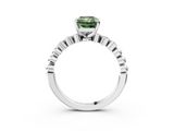 White gold Fancy Green Radiant  Solitaire Bezel Accent Diamond Engagement Ring with Beaded Band and Four-Prong Setting_41