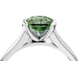 White gold Fancy Green Radiant  Solitaire Bezel-Set Diamond Ring with Channel-Set Band_41