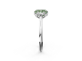 White gold Fancy Green Radiant  Solitaire Cathedral Diamond Ring with Six-Prong Setting_19