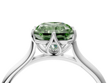 White gold Fancy Green Radiant  Solitaire Cathedral Diamond Ring with Six-Prong Setting_21