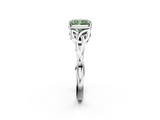 White gold Fancy Green Radiant  Solitaire Celtic Knot Engagement Ring with Four-Prong Setting_43