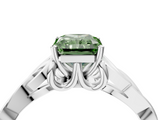 White gold Fancy Green Radiant  Solitaire Celtic Knot Engagement Ring with Four-Prong Setting_46