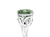 White gold Fancy Green Radiant  Solitaire Celtic Knot Engagement Ring with Four-Prong Setting_46