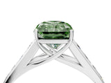 White gold Fancy Green Radiant  Solitaire Channel-Set Diamond Engagement Ring with Four-Prong Setting_60