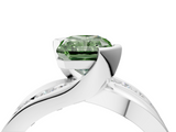 White gold Fancy Green Radiant  Solitaire Channel-Set Split Shank Ring with Tension Prong Setting_7