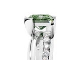White gold Fancy Green Radiant  Solitaire Channel-Set Split Shank Ring with Tension Prong Setting_8