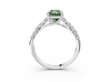 White gold Fancy Green Radiant  Solitaire Chevron Pave Diamond Engagement Ring with Six-Prong Setting_6