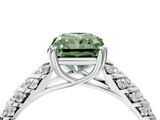White gold Fancy Green Radiant  Solitaire Chevron Pave Diamond Engagement Ring with Six-Prong Setting_7