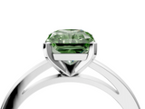 White gold Fancy Green Radiant  Solitaire Diamond Engagement Ring with Four-Prong Setting on a Classic Band_7