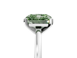 White gold Fancy Green Radiant  Solitaire Diamond Engagement Ring with Four-Prong Setting on a Classic Band_8