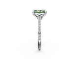 White gold Fancy Green Radiant  Solitaire Diamond Engagement Ring with Pave Band and Six-Prong Setting_39
