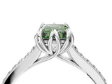 White gold Fancy Green Radiant  Solitaire Diamond Engagement Ring with Pave Band and Six-Prong Setting_41
