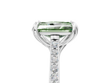 White gold Fancy Green Radiant  Solitaire Diamond Engagement Ring with Pave Band and Six-Prong Setting_42
