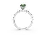 White gold Fancy Green Radiant  Solitaire Diamond Pavé Band with Four-Prong Setting_31