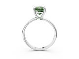 White gold Fancy Green Radiant  Solitaire Diamond Ring with 4-Prong Setting on a Classic Band_6