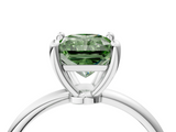 White gold Fancy Green Radiant  Solitaire Diamond Ring with 4-Prong Setting on a Classic Band_7