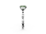 White gold Fancy Green Radiant  Solitaire Diamond Ring with Bamboo Band and Four-Prong Setting_18