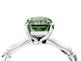 White gold Fancy Green Radiant  Solitaire Diamond Ring with Bamboo Band and Four-Prong Setting_20