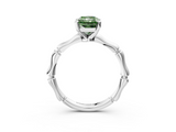 White gold Fancy Green Radiant  Solitaire Diamond Ring with Bamboo Band and Four-Prong Setting_23