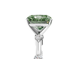 White gold Fancy Green Radiant  Solitaire Diamond Ring with Bezel Set Side Stones and Prong Setting_8