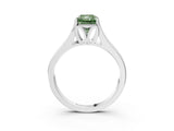 White gold Fancy Green Radiant  Solitaire Diamond Ring with Cathedral Band and Four-Prong Setting_69