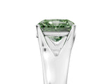White gold Fancy Green Radiant  Solitaire Diamond Ring with Cathedral Band and Four-Prong Setting_71